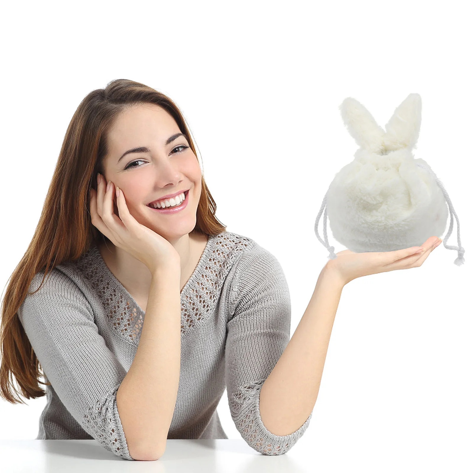 

Lovely Rabbit Lightweight Toiletry Storage Pouch For Makeup Bag Drawstring Bag Travel Pink