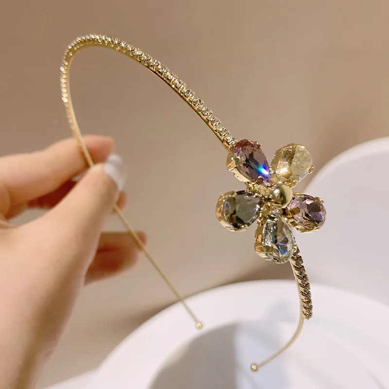 

Flower headband fairy Mori super fairy princess wind summer temperament advanced short hair new rhinestone summer headband