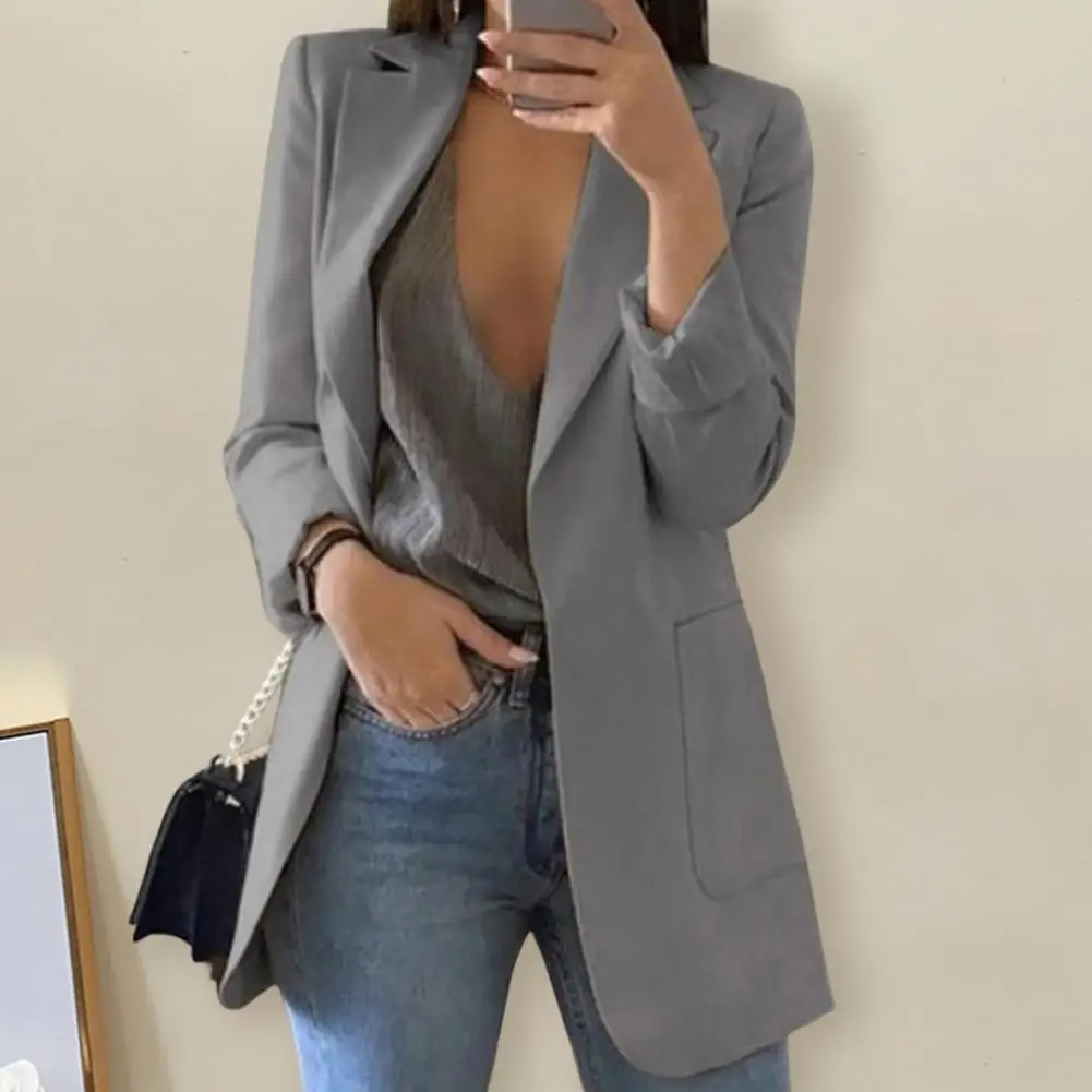 Jacket Blazer  Long Sleeve   Autumn Blazer Women Open Front Casual Jacket Blazer