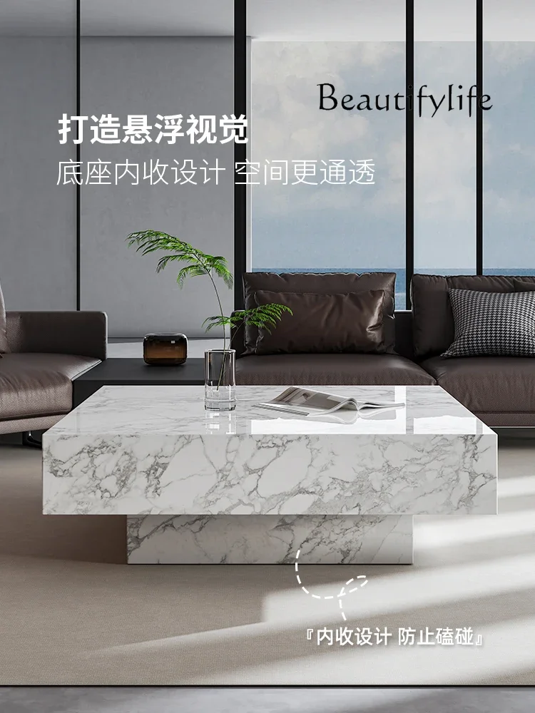 

N19 Italian minimalist small apartment square coffee table high-end living room suspension new creative square coffee table