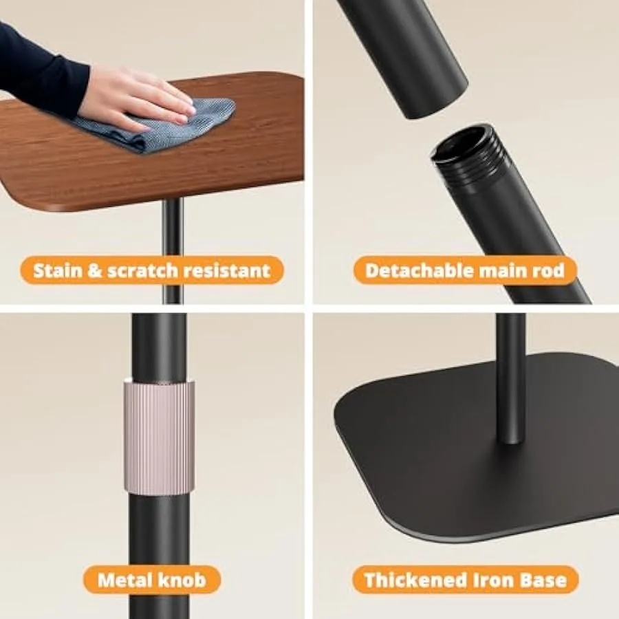 Подставка для ноутбука Напольная подставка Подставка для проектора с регулируемым по высоте металлическим основанием Боковой столик Торцевой столик для кровати Диван Офис Ho