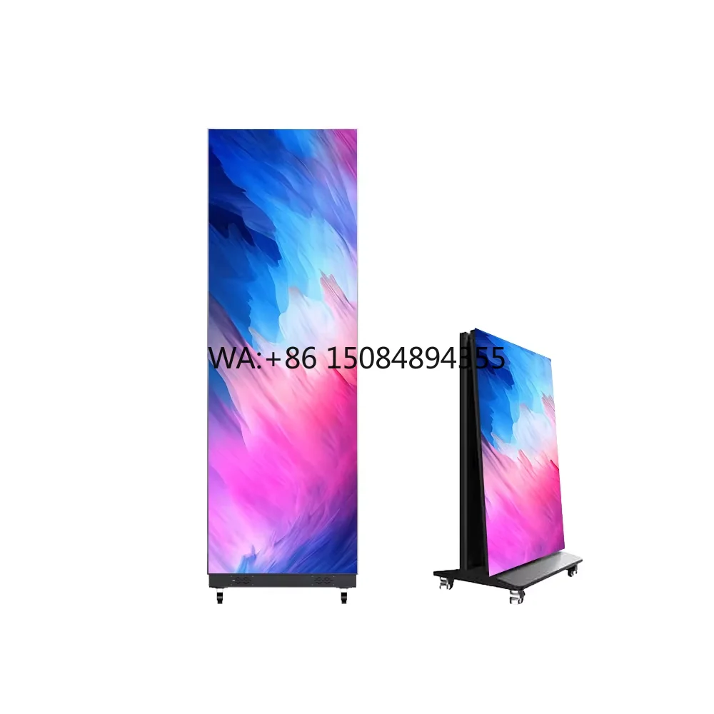 

Foldable LED Poster Screen 180° Folding GOB Waterproof Seamless Splicing Indoor Outdoor LED Display with Wheels