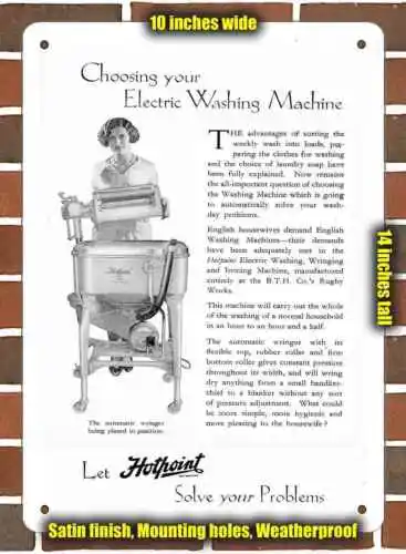 Metal Sign - 1931 Hotpoint Automatic Wringer Washers- 10x14 inches