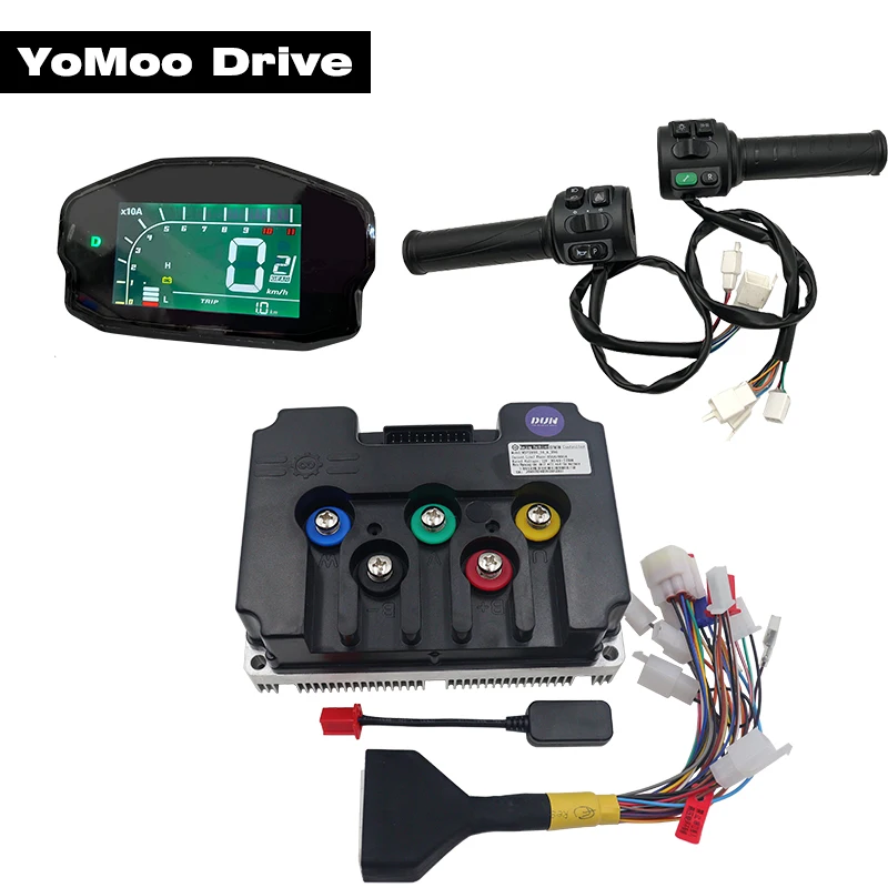 

Fardriver ND721000 500A Peak 1000A BLDC FOC PMSM Motor Controller With DKD Display and T08 Throttle For 6-8KW Electric Motor