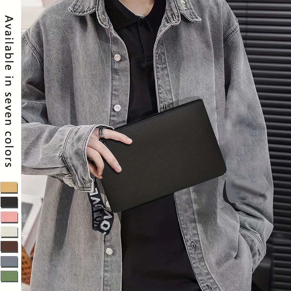 

Мужская ручная сумка, мужская ручная сумка-конверт большой вместимости, повседневный кошелек, сумка на запястье, сумка для мобильного телефона, пакет для писем