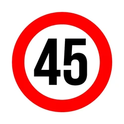 Personality Warning Signs Highway Fashion Creative Speed Limit 45 Km Sticker Waterproof Car Decoration Can Be Customized, 10cm