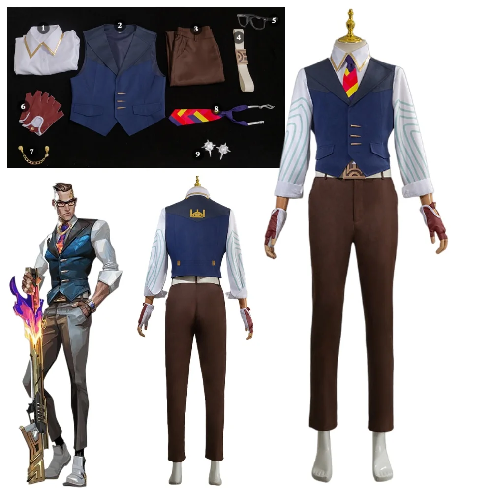 

Костюм для косплея Valorant Chamber, карнавальный наряд для взрослых, мужчин и женщин, нарядный праздничный костюм