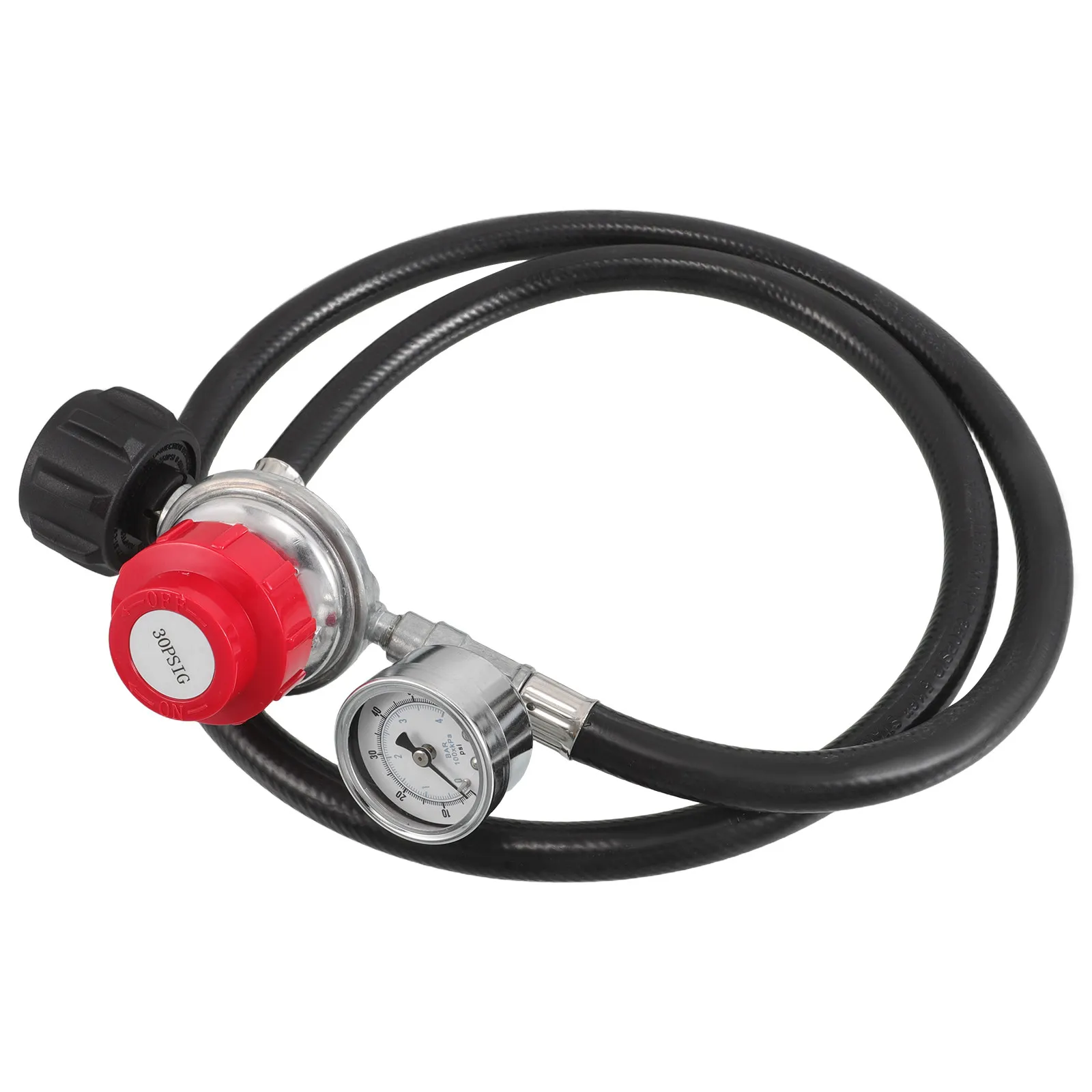 

Регулируемый редуктор давления с манометром 0-30 PSI, черный