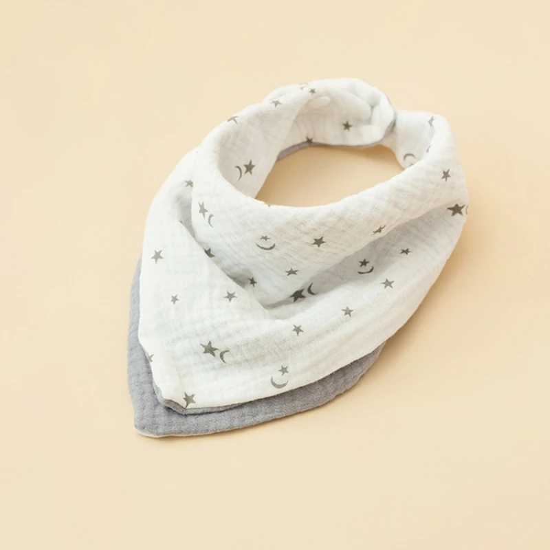 Double-sided Baby Bibs 4 Layers Cotton Gauze Square Towel Newborn Burp Cloths Feeding Saliva Towel Boys Girls Drooling Bibs