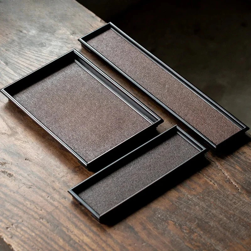 

Японский бамбуковый плетеный чайный поднос из ротанга, тарелка для закусок, доска для хранения кофе, подносы для гостиничной посуды для сервировки чайной посуды