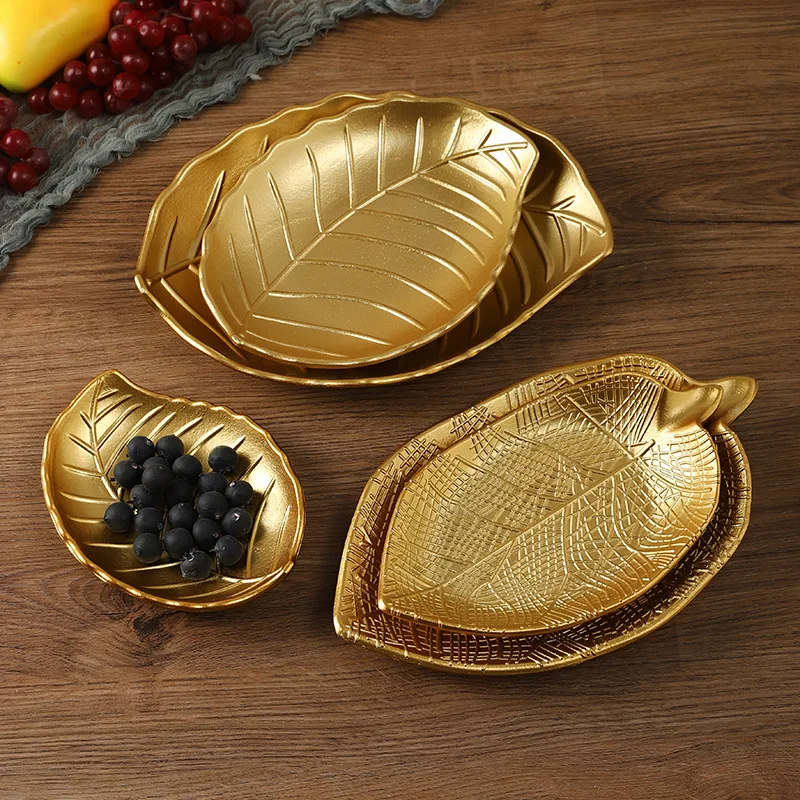 INS Simple Nordic Snack Candy Tray Living Room Home Dining Table Storage Tray Creative Gold Tray Decorative Ornament