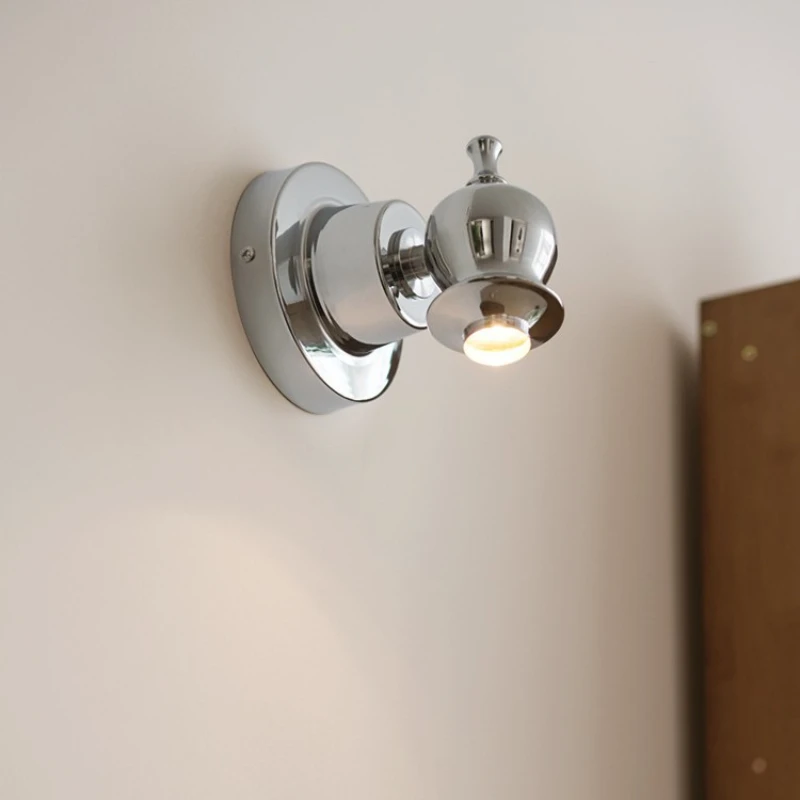 Modern Brief LED Spot Light for Back Ground Wall Chrome Iron Body Wall Sconce Lamp 360 Adjusting Illumination Angle