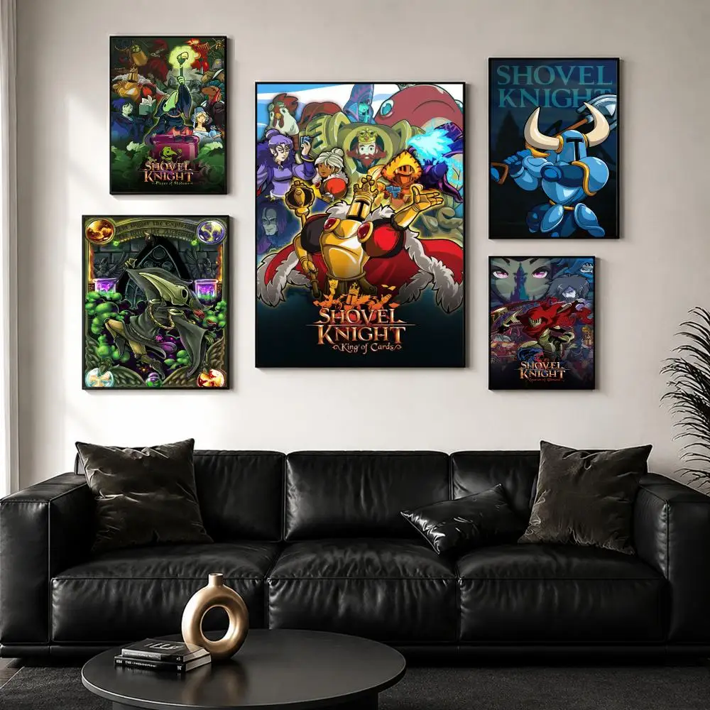 Game S-Shovel K-Knight Plague of Shadows Poster Perfect Sticker Self Adhesive for Office Home Theater Wall Art Decor Fancy Gift