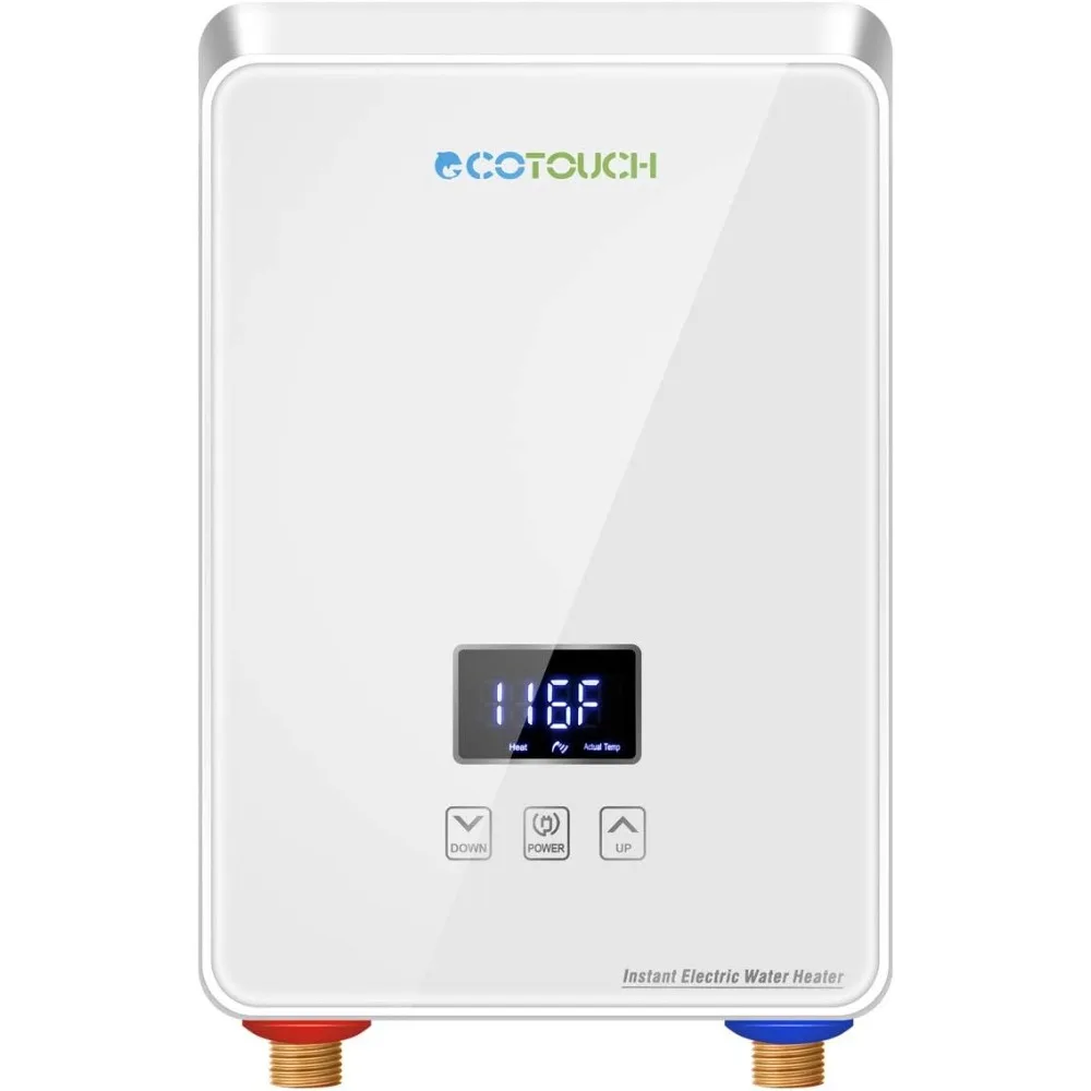 Chauffe-eau électrique instantané sans réservoir, 5,5 kW, 240V, affichage numérique au point d'utilisation, auto-modulant, surchauffe, eau chaude