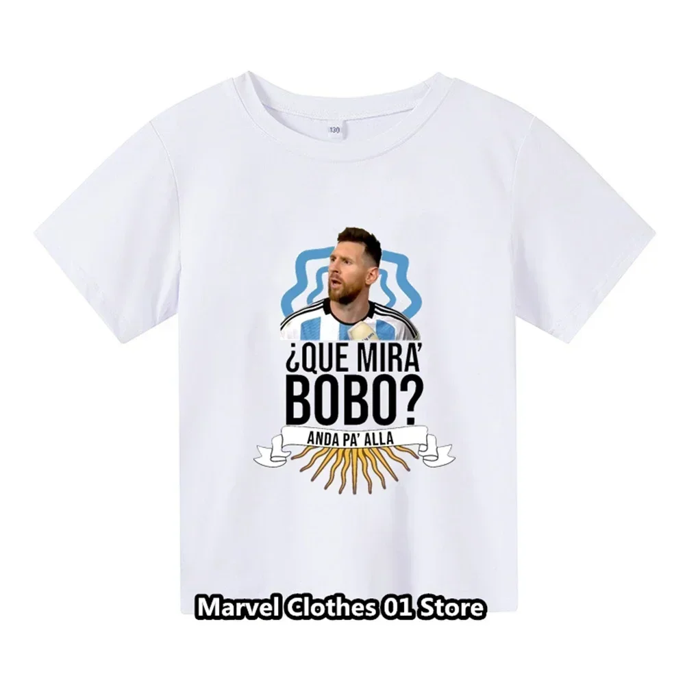 Messi Same Style Tshirt Kids Que Mira Bobo 3d T Shirt New SummerGirls  Tops Boys Fashion Casual Short Sleeve T-shirt Hot Selling