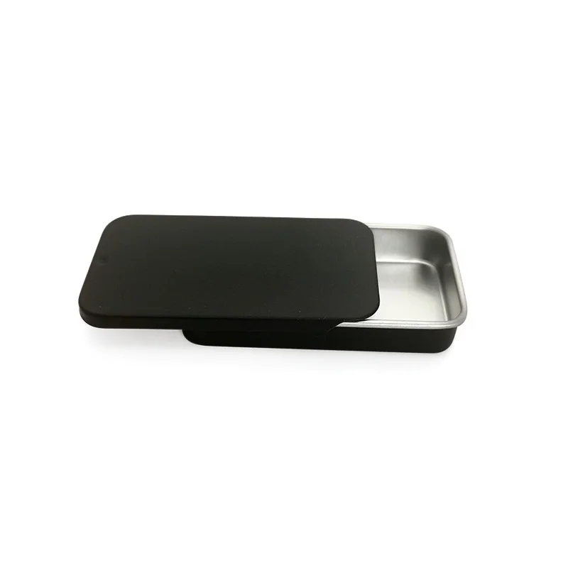 Metal Cigarette Case Empty Mini Tin Box Tinplate Push Candy Pill Cases Bins Jar Hinged Containers Organizer Storage Box