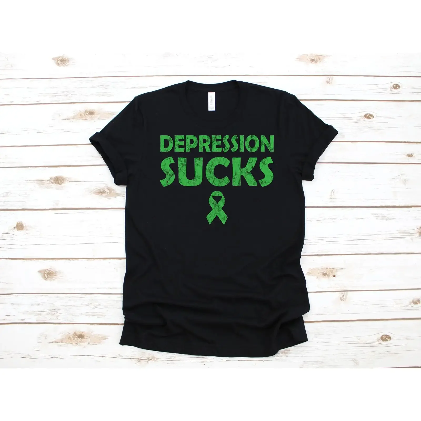 Depression Sucks T Shirt Mental Health Awareness SweaT Long Sleeve Kids Apparel  vintage Washed Soft Slightly homme fashion