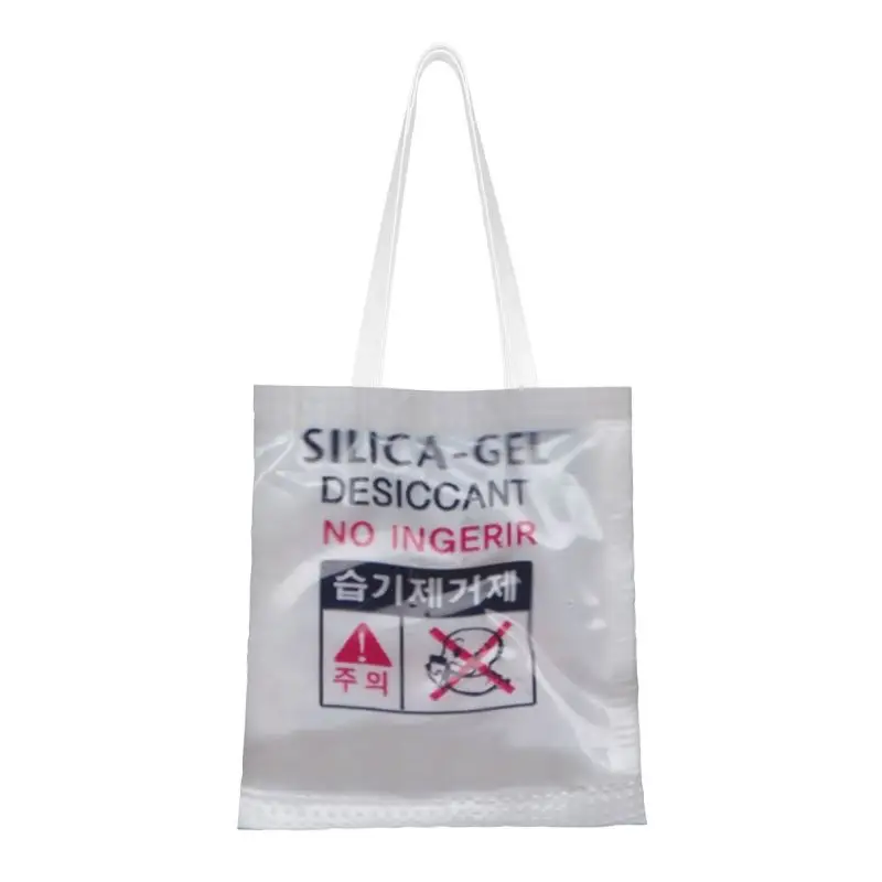 Silica Gel Please Do Not Ever Eat Grocery Shopping Tote Bags Women Kawaii Canvas Shoulder Shopper Bag Large Capacity Handbag