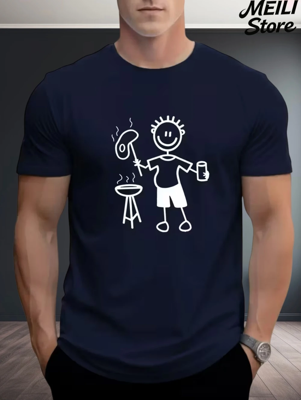 

Мужская повседневная футболка с 3D принтом Matchstick, летняя модная повседневная уличная мужская футболка с круглым вырезом и короткими рукавами с героями мультфильмов