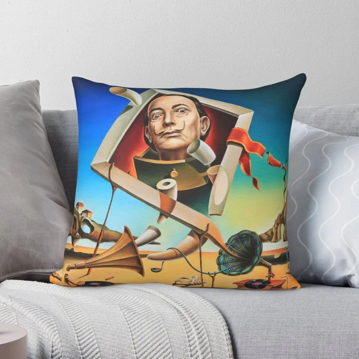 Salvador Dali Square Pillowcase Polyester Linen Velvet Printed Zip Decor Throw Pillow Case Home Cushion Cover Wholesale 18