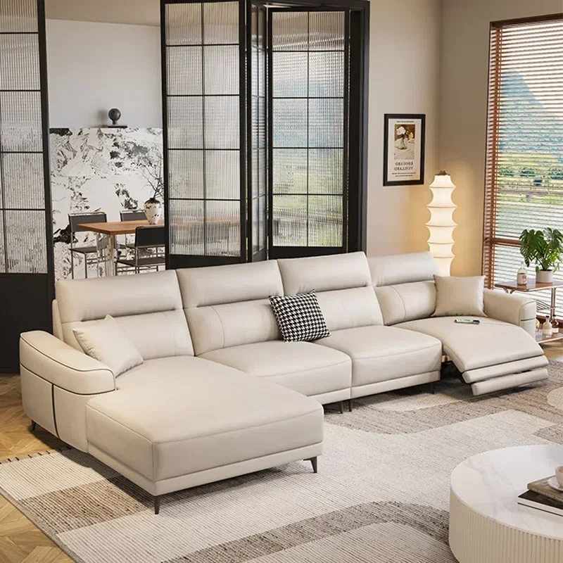 Sofá cadeira de couro extravagante, Loveseat nórdico moderno, sofá reclinável, mobília home luxuosa, Divani Da Soggiorno