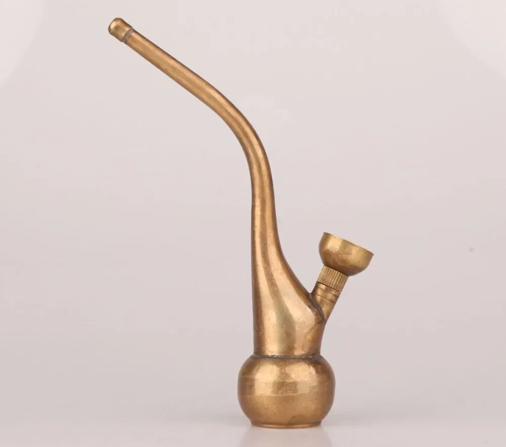 

Collectable Chinese pure brass Carved Unique Handmade Smoking Tool Exquisite small Statues