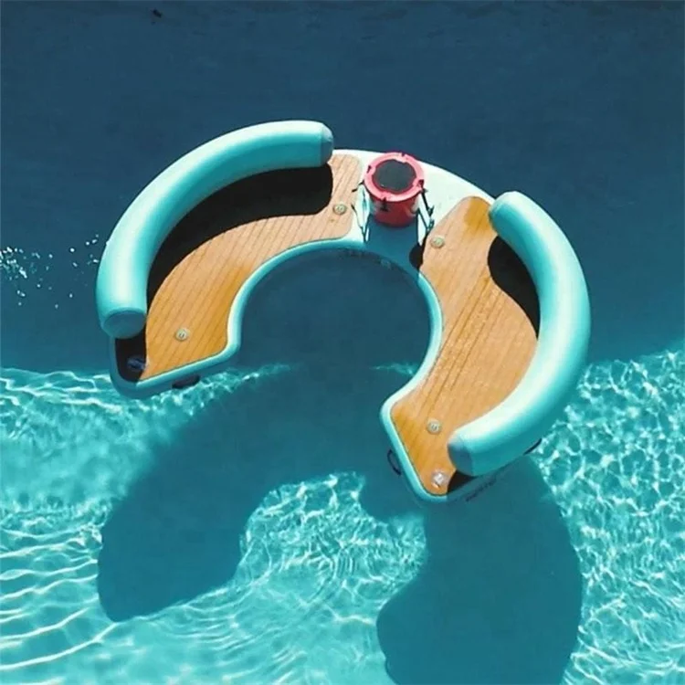 Floating Pier Resort Inflatable Water Island Supplier Floating Platform Green Air Lounge Floating Water Hammock