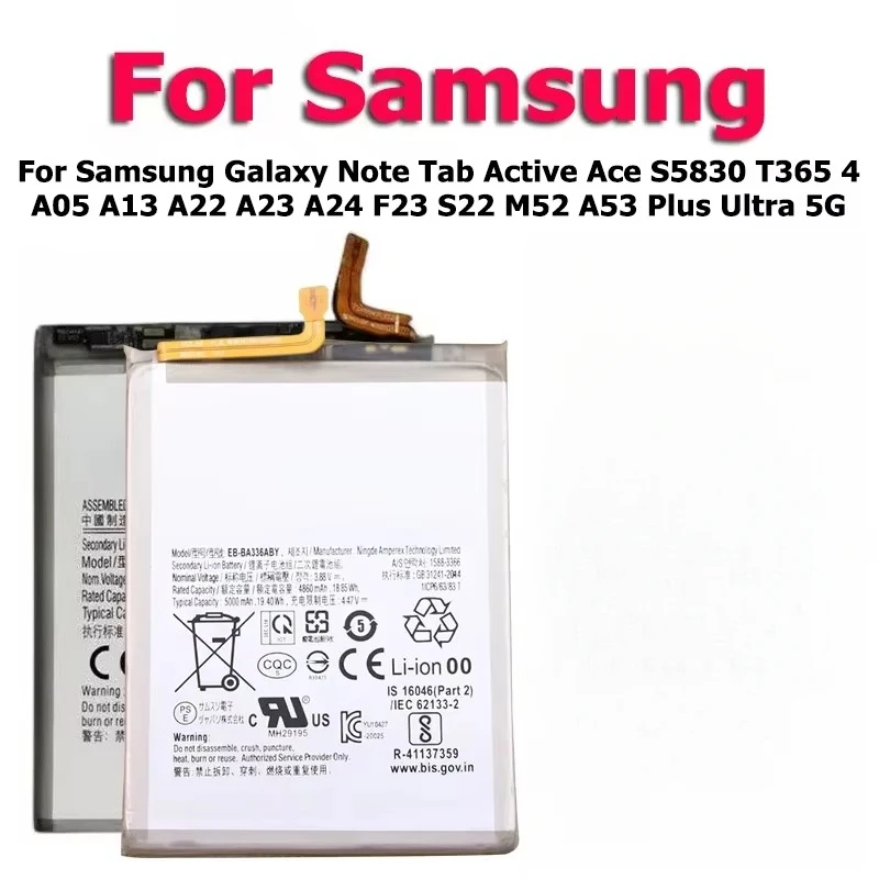 2024 New Battery For Samsung Galaxy Note Tab Active Ace S5830 T365 4 A05 A13 A22 A23 A24 F23 S22 M52 A53 Plus Ultra 5G