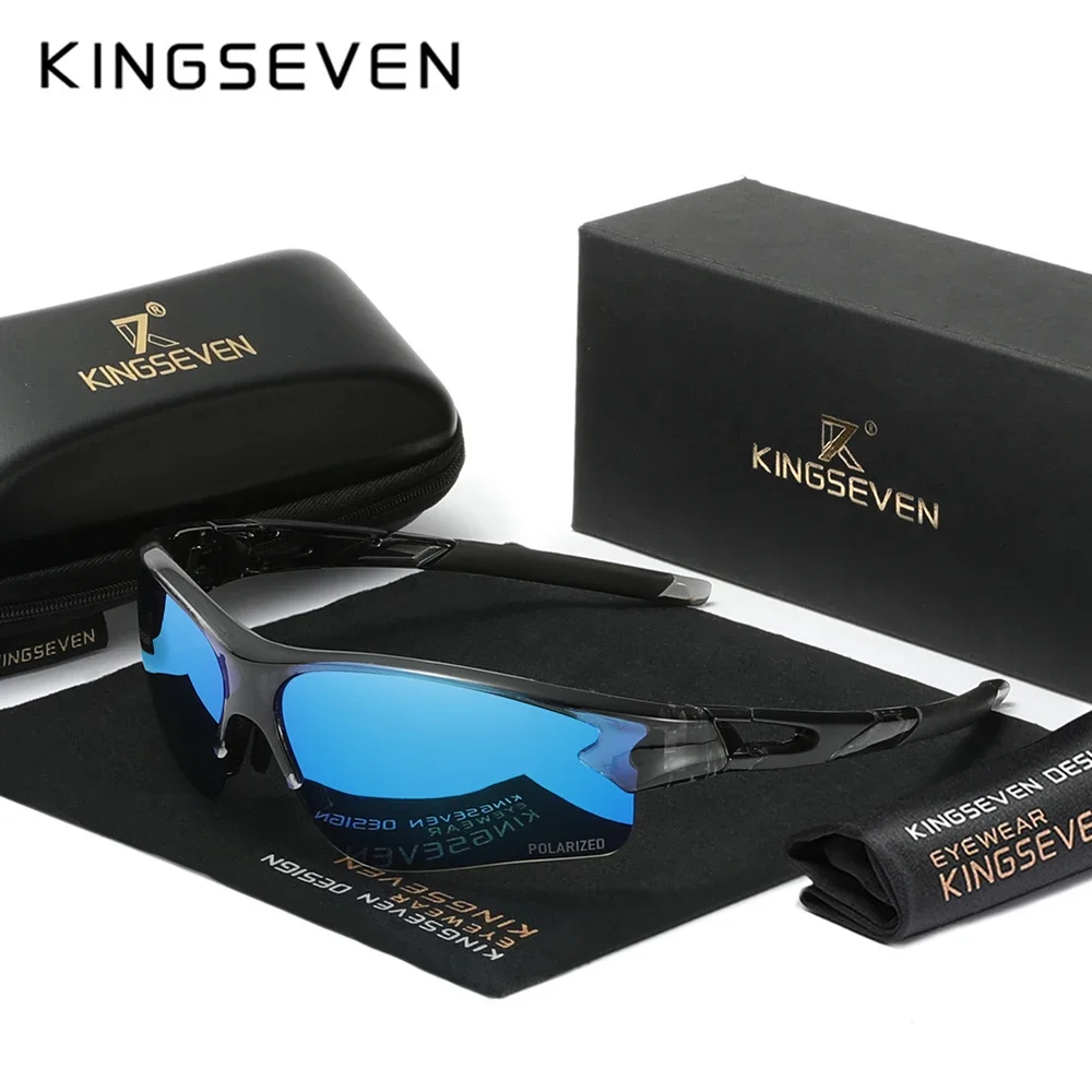 Gafas de Sol Polarizadas Clásicas KINGSEVEN para Ciclismo, Protección UV400, Gafas Protectoras para Ciclismo, Deportes, Bicicleta
