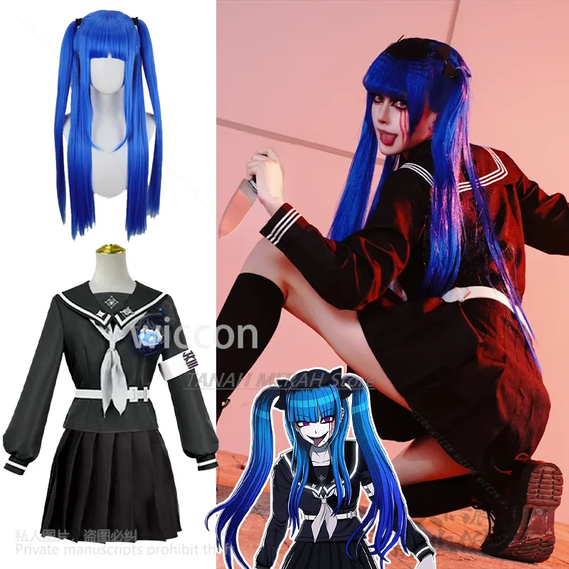

Game The Hundred Cosplay Anime Amemiya Darumi Anime Costume JK School Uniform Sailor Dress Horror Jirai Kei Girls Wigs Customize