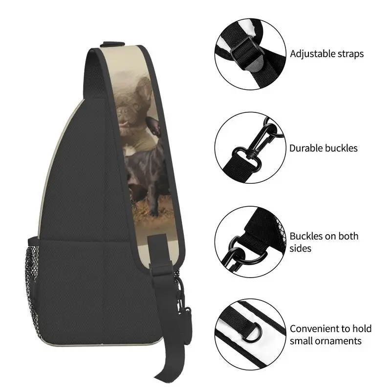 Saco de Buldogue Francês personalizado para Homens, Ombro, Mochila Peito Crossbody, Viagem, Mochila de Caminhada, Pet Dog, Moda Legal