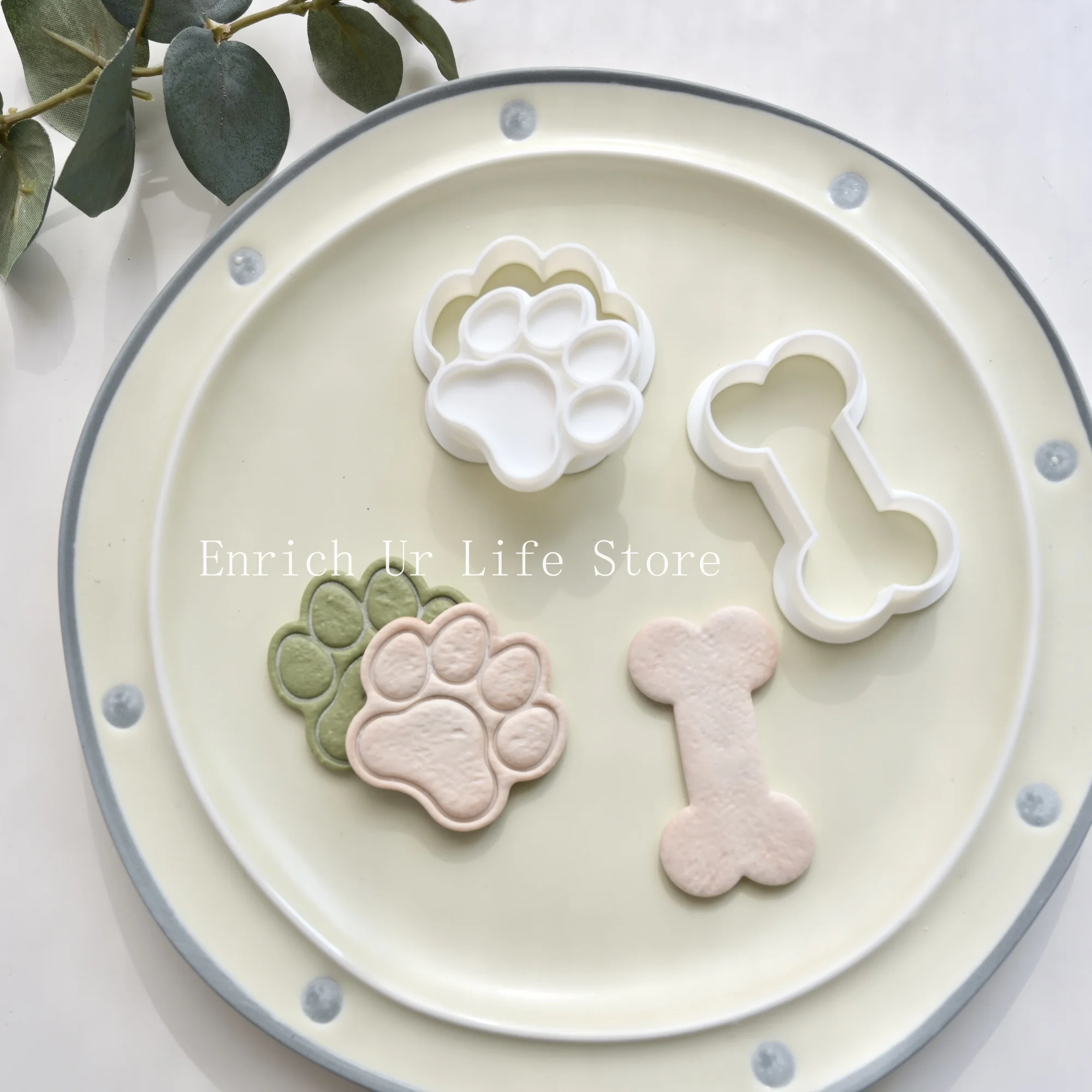 Dog Paw Bone Shape Cookie Cutter Birthday Party Fondant Cake Decorating Tools Animal Paw Cookie Cutters Cake Decoration