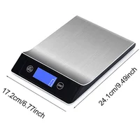 Kitchen Electronic Digital Scales 15Kg/1g Weighs Food Cooking Baking Coffee Balance Smart Stainless Steel Digital Scale Grams 3