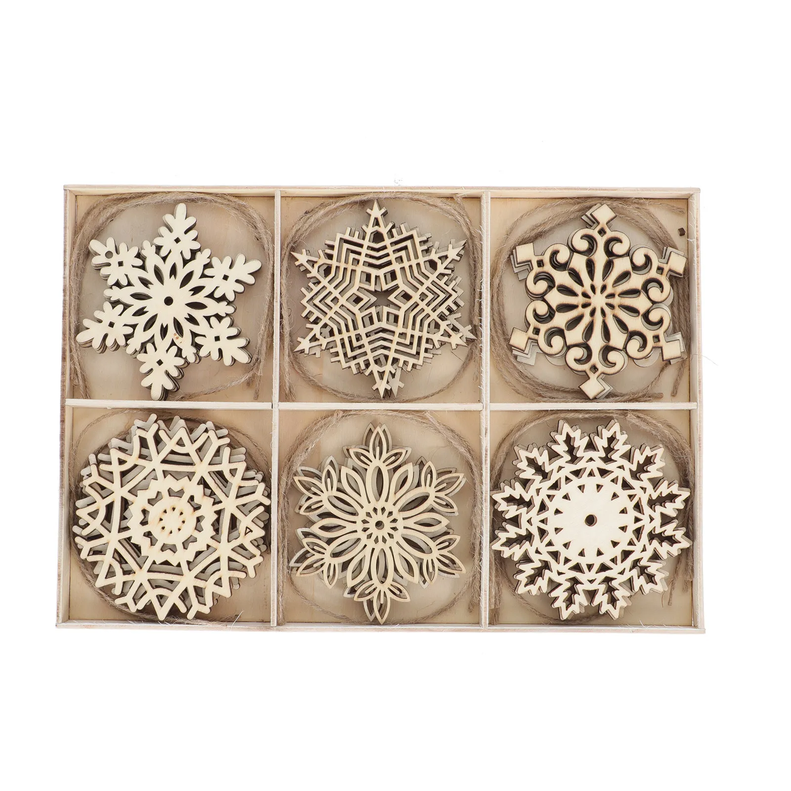 

1 коробка деревянных подвесных украшений бежевого цвета, креативные подвески для елки, поделки своими руками для рождественской вечеринки, украшения для дома, стен и окон