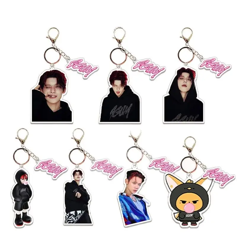 Kpop Yeonjun GGUM Solo Album Acrylic Keychains Cute Cartoon Manga Figure Fox Keyring Bag Key Accessories Fans Decorative Gifts