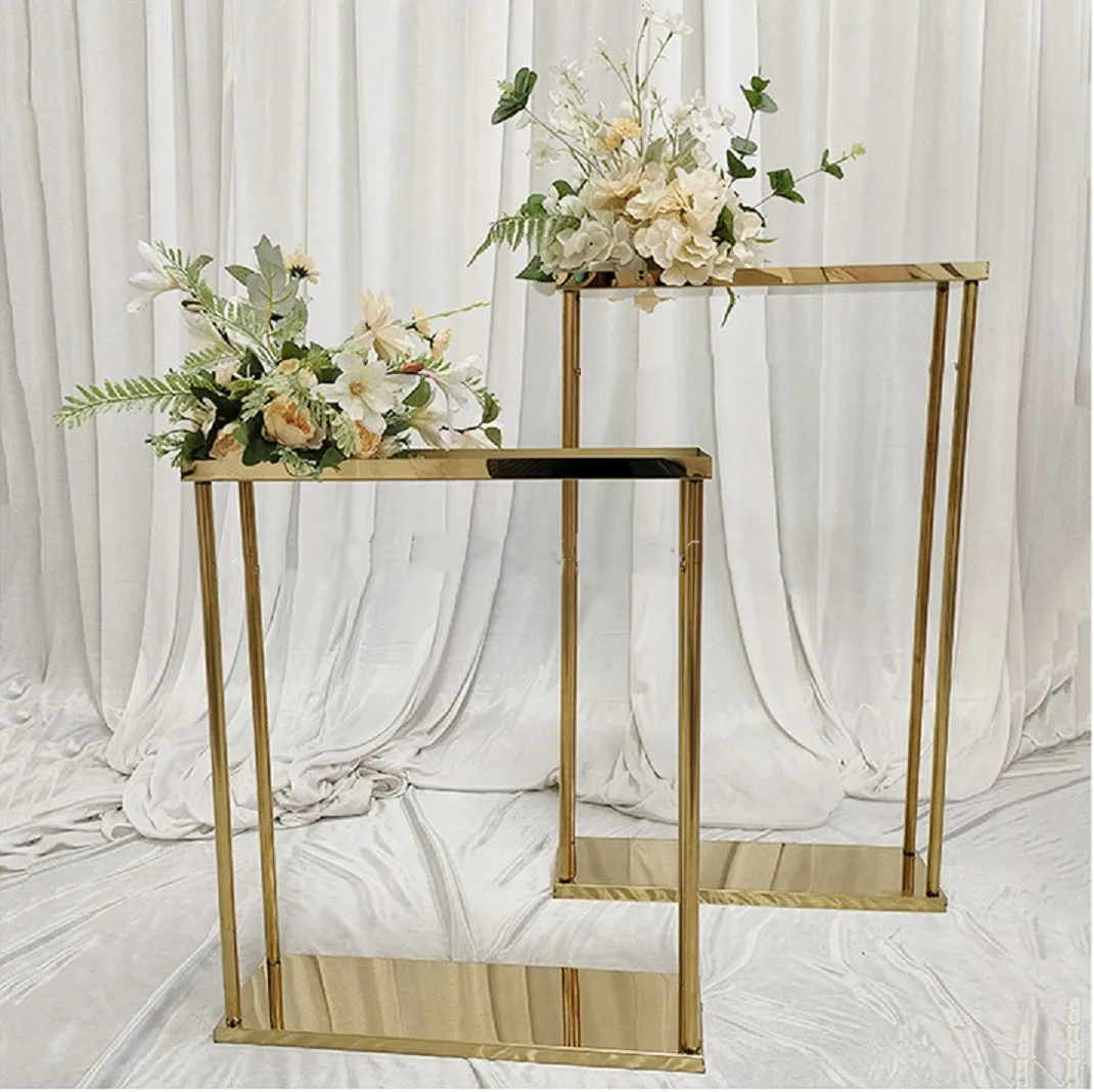 

shining gold 100cm tall centerpiece gold metal flower floral stand table floral frame