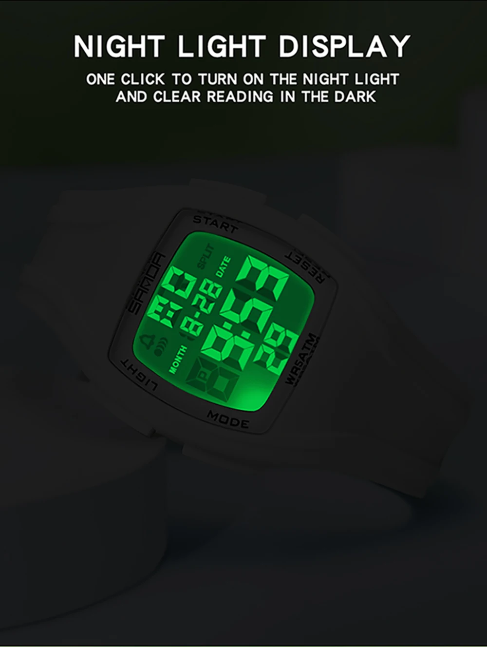 Fashion SANDA New 9054 Student Electronic Watch Sports Multifunctional Waterproof LED Single Display Student Electronic Watch