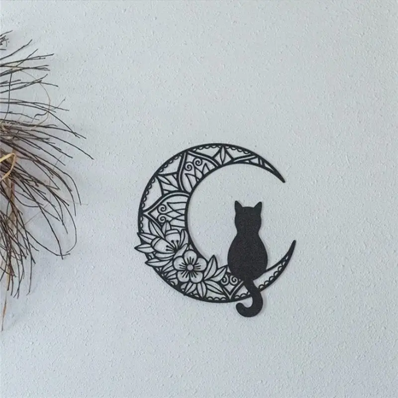 2026 + 2 قطعة جدار معدني جدار الديكور جدار المعلقات شعار الحيوان القمر المعادن جدار الفن