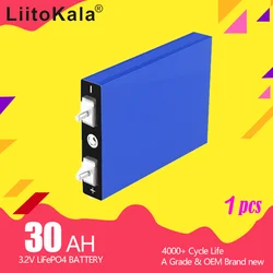 1PCS LiitoKala LiFePo4 3.2V 30AH 5C battery lithium bateria for diy 12V lifepo4 e-bike e scooter wheel chair AGV car Golf carts