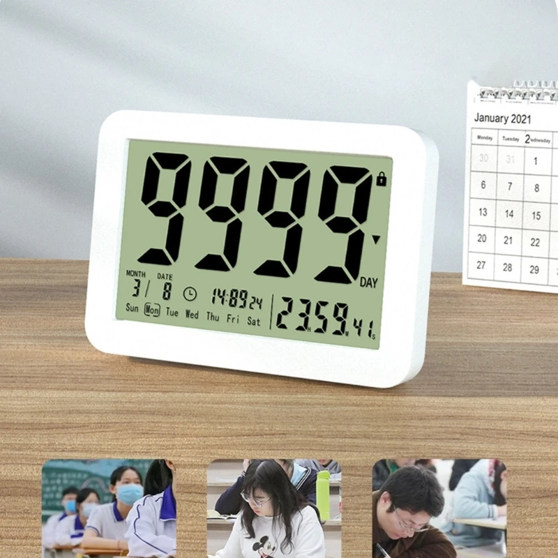 Large Screen Electronic Countdown Digital Timers 9999-Days Count Down Clock Classroom Timer Retirement Countdown Timer Y5GB