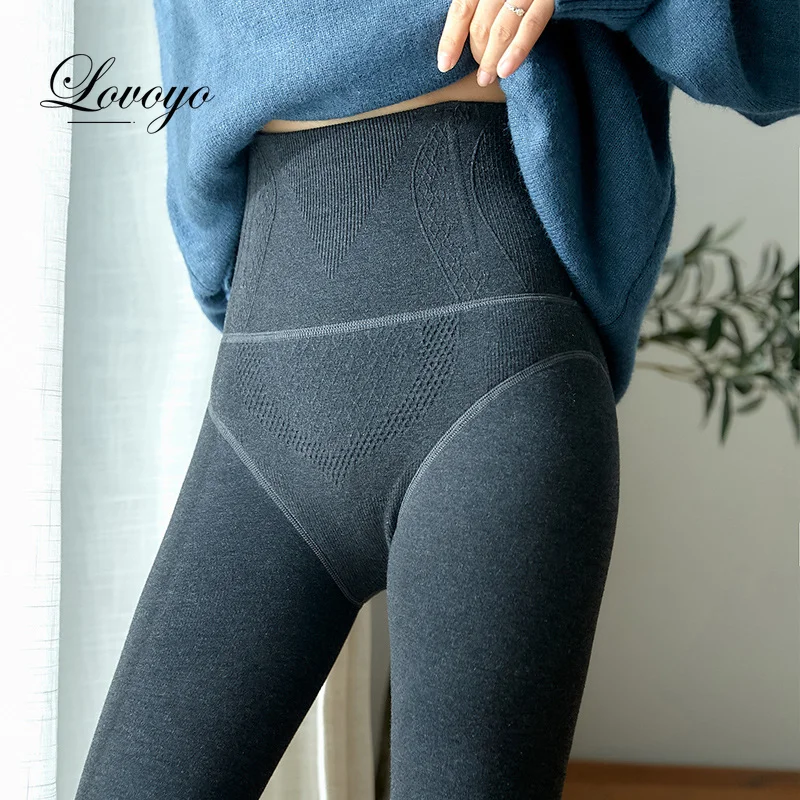 Winter DE Velvet Pantyhose Women Fishbone Pantyhose Thicken Stockings Tights High Waist Elastic Wool Pants Out Wear Leggings