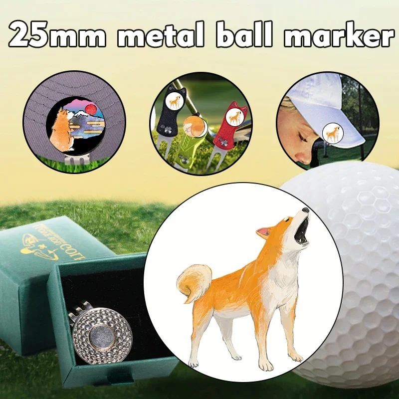 Palos con clips magnéticos para sombrero, accesorios y equipo de Golf, marcadores de pelota personalizables, decoraciones para sombreros de pelota de Perro Amarillo pequeño