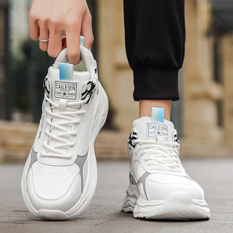 

Fashionable and minimalist men's breathable outdoor thick sole height-increasing design daily sport casual running shoes