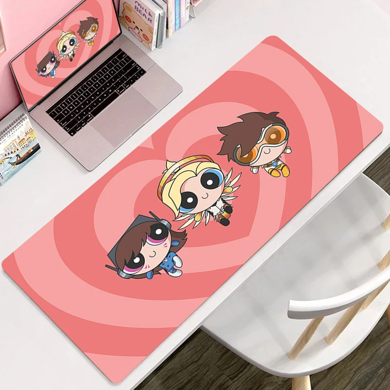 Cartoon Large Mousepad Overwatch Dva Kawaii Table Mat PC Gamer Extend Keyboard Desk Mat Laptop Office Anime Girl Mouse Pad 80x40