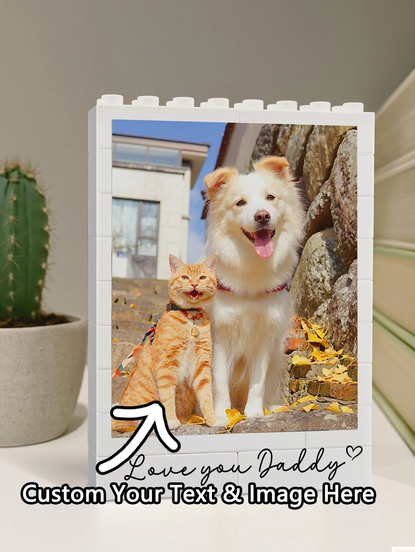 1PC Custom Pet Building Blocks - Personalized PMMA DIY Blocks with Name Custom, Creative Laser Engraved Unique Gift for Pet Love