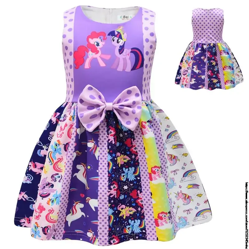 Zomerjurk Kinderen Verjaardagsfeestje Prinses Kostuum Mijn Kleine Baby Meisje Pony Kerst Kinderen Bal Podium Kleding Cadeau