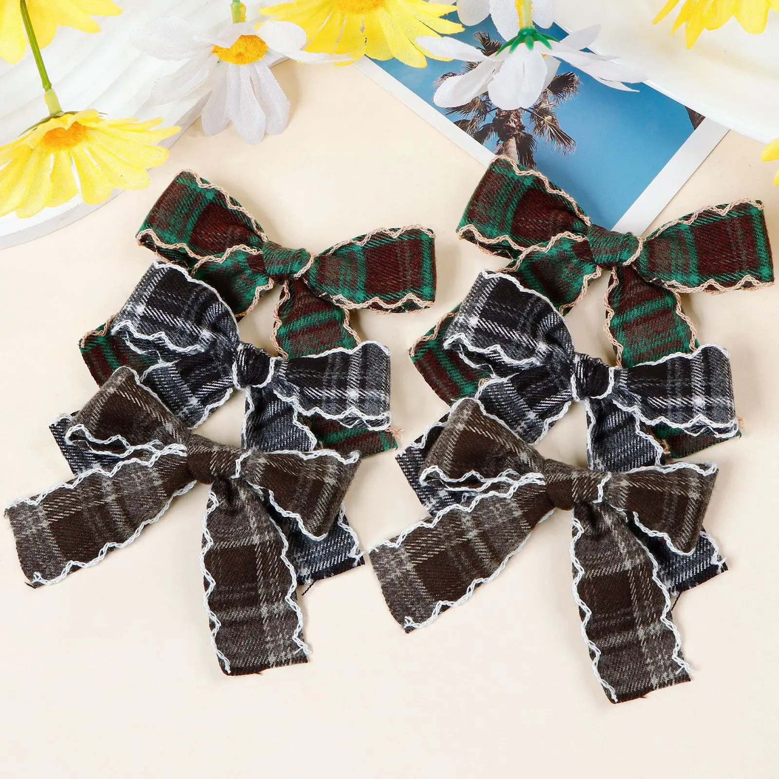 60-pieces-barrettes-a-nœud-en-tweed-a-carreaux-pinces-a-cheveux-pour-queue-de-cheval-epingles-laterales-pour-filles-d'ecole-barrettes-a-nœud-a-volants-pour-bebes-accessoires-de-noel-pour-enfants