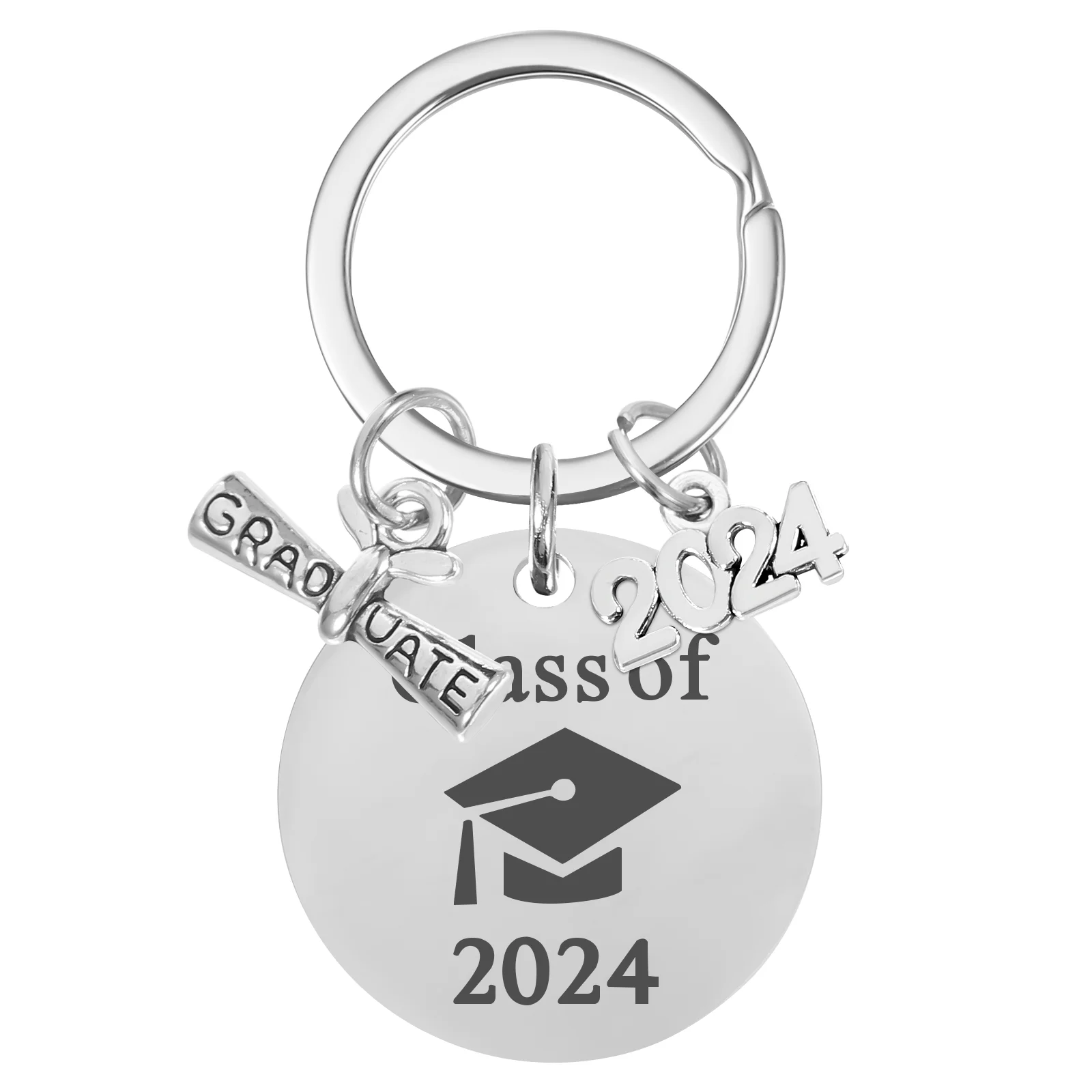 24 Graduation Keychain Guft Gift Keyring Graduations Gifts Holder Stainless Steel Keyrings Favor Trendy Keychains