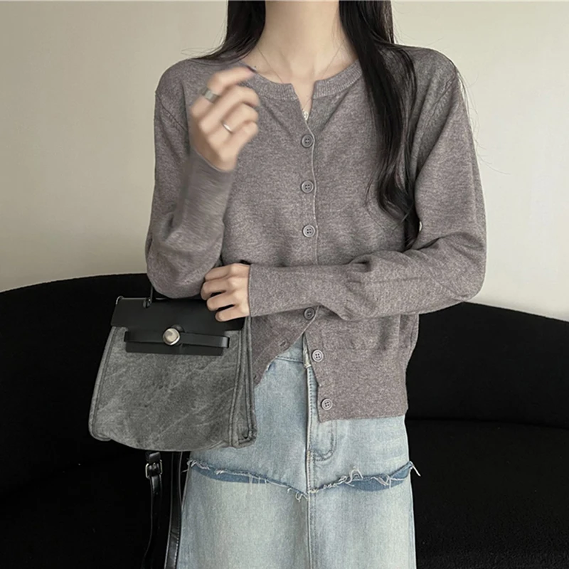 Autumn Warm Women Sweaters Cardigan Korean Sweet Knitted Loose Women Thin Sweater Fashion New All Match Ladies Casual Crop Tops