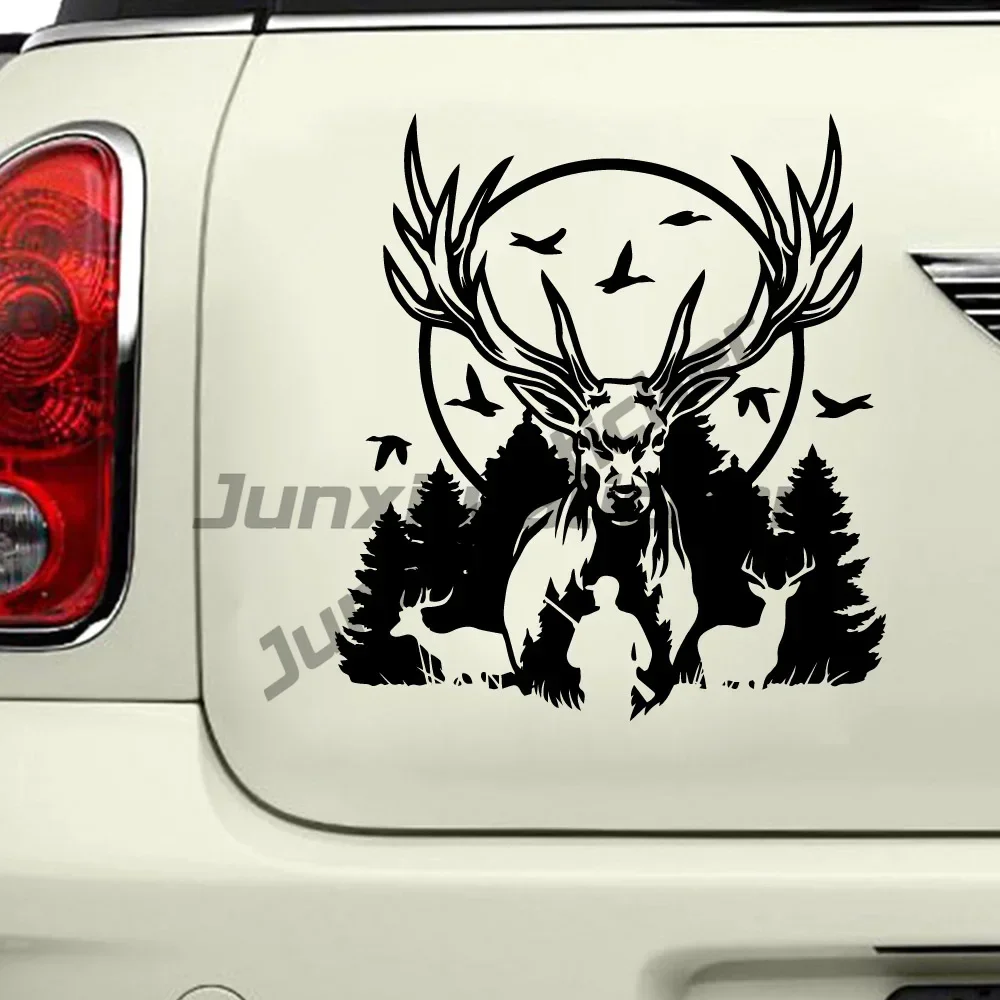 

Creative Deer Hunte Sticker Decals Cover Scratches Stickers on Motorcycle Car Decoration PVC Accessories Products Cute